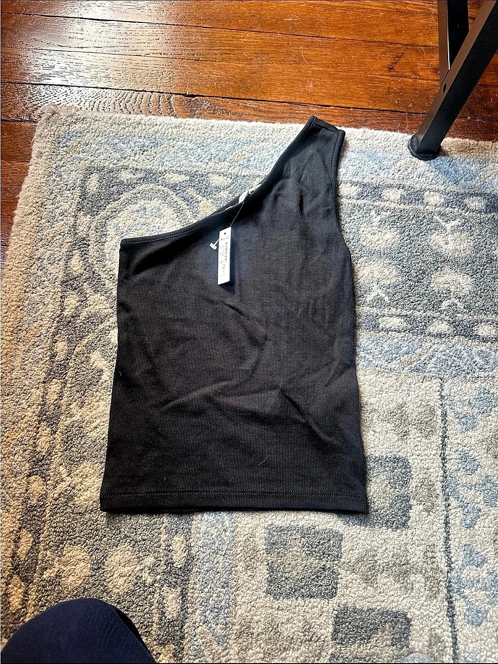 Madewell Rib One-Shoulder Tank Black. NWT. XS